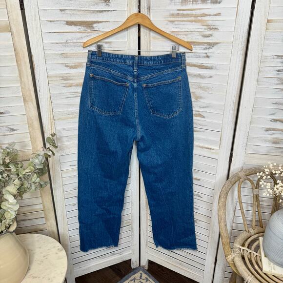 ABERCROMBIE Women's 31 12R Curve Love The 90s Relaxed High Rise Denim Jean Raw - Picture 8 of 11